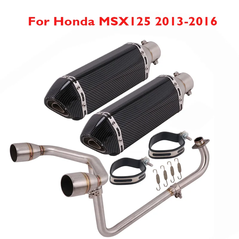 

Slip on Full Motorcycle Exhaust Pipe Muffler Escape Tip Header Connection Link Pipe for Honda MSX125 2013 2014 2015 2016