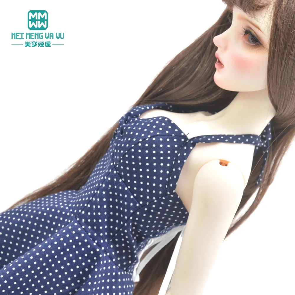 Fits 58-60cm 1/3 BJD DD SD DDL Doll clothes accessories Fashion Polka-dot sling skirt, shoes