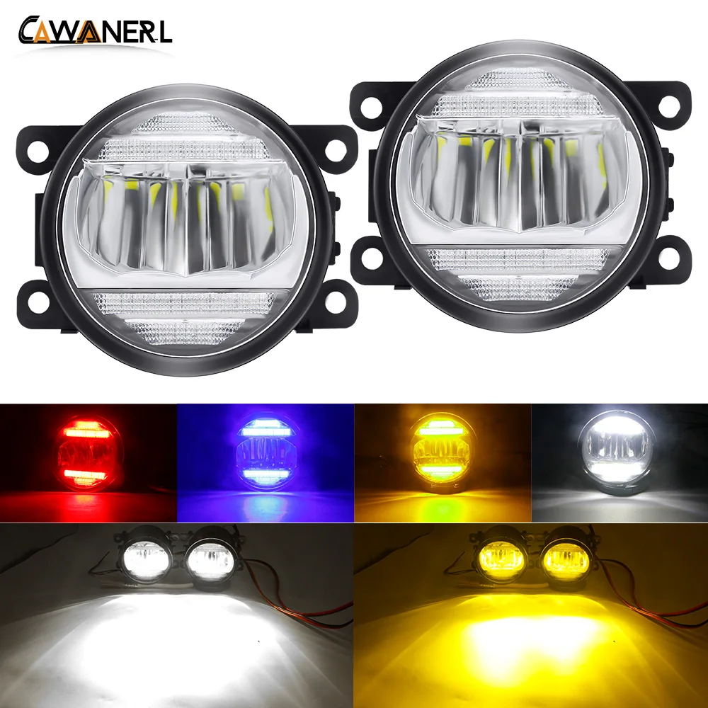 

2 в 1 Автомобильные светодиодные противотуманные фары DRL дневные ходовые огни 12 В для Ford Fiesta Focus Fusion Transit C-Max Edge EcoSport Ranger Tourneo Ka
