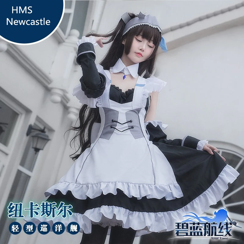 ゲームジュールレーンhmsニューカッスルコスプレ衣装メイド服コスプレフルセットカーニバルハロウィンパーティードレス