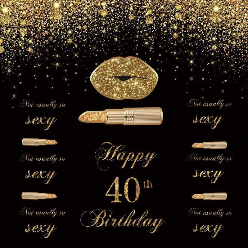 Laeacco Gold 50 40 60 70 80th Birthday Party Customized Poster Beer Celebration Photo Backdrop Photography Background Photocall