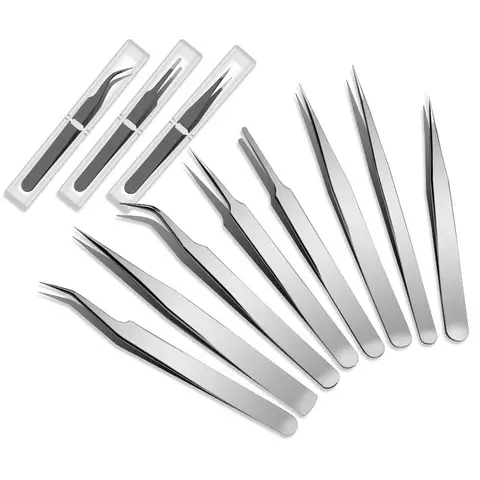 Stainless Steel Tweezers Pro High Hardness Antimagnetic Jewelry Watch Jewelry Watch Repair Tool Accessories for Watchmaker