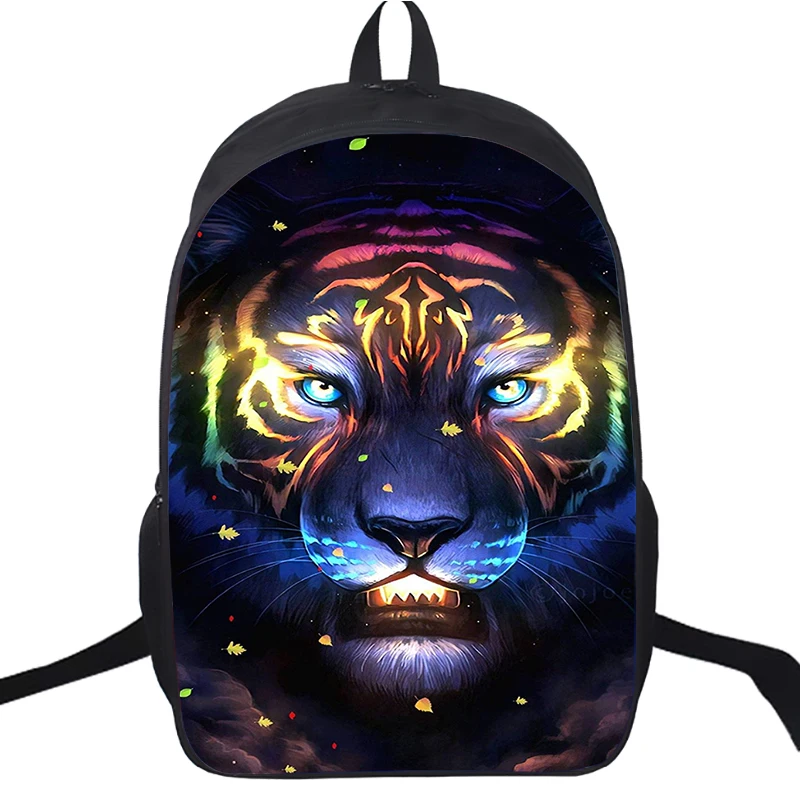 

16 Inch Mochila Animal Lion 3D Print Backpack Tiger Wolf Children School backpacks Mens Laptop Bags Schoolbags for Teenager Boys