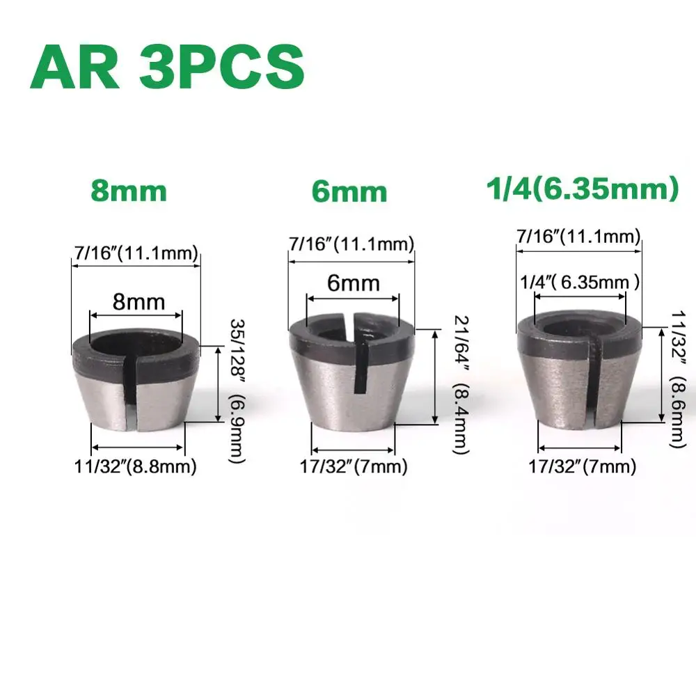 1/4\'\' 6MM 6.35MM 8MM 12.7 MMShank Milling Cutter Collet Chuck Engraving Trimming Milling Cutter For Wood Router Bits Woodworking