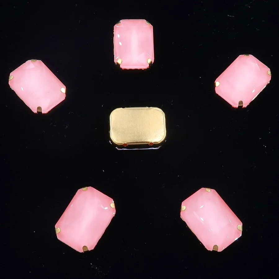 Rechteckige goldene Krallenfassungen, 20 Stück/Packung, 13 x 18 mm, Jelly Candy & AB-Farbe, Glaskristall zum Aufnähen, Strass für Hochzeitskleid, DIY – Detail 17