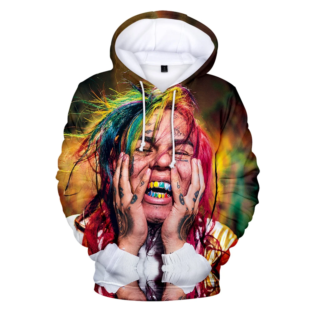 6IX9INE 3D Hoodies Sweatshirt Men/women Casual Long Sleeve Harajuku Teenage Hoodies Hip Hop Boys/girls Oversized Pullovers