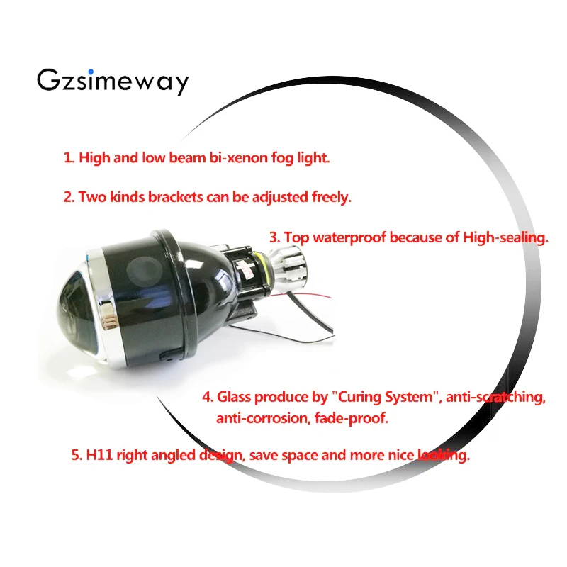 2x Fog Lights Projector Lens 2.5