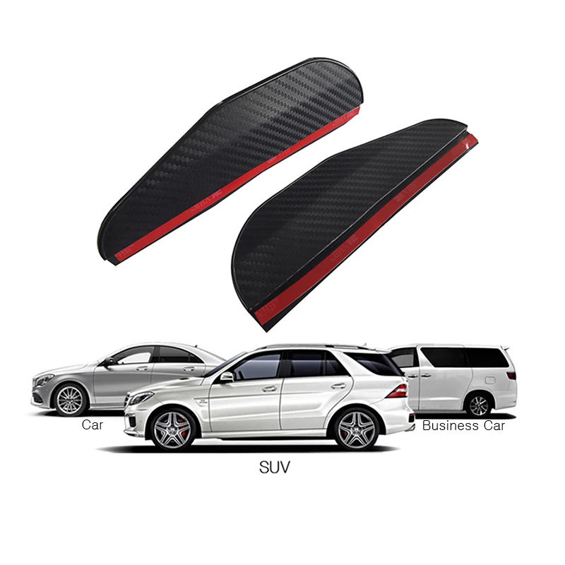 Car Rain Cover For Rearview Mirror Comes with 3M foam double-sided tape Car decoration carbon fiber PVC sticker 1 Pack of 2 Pcs