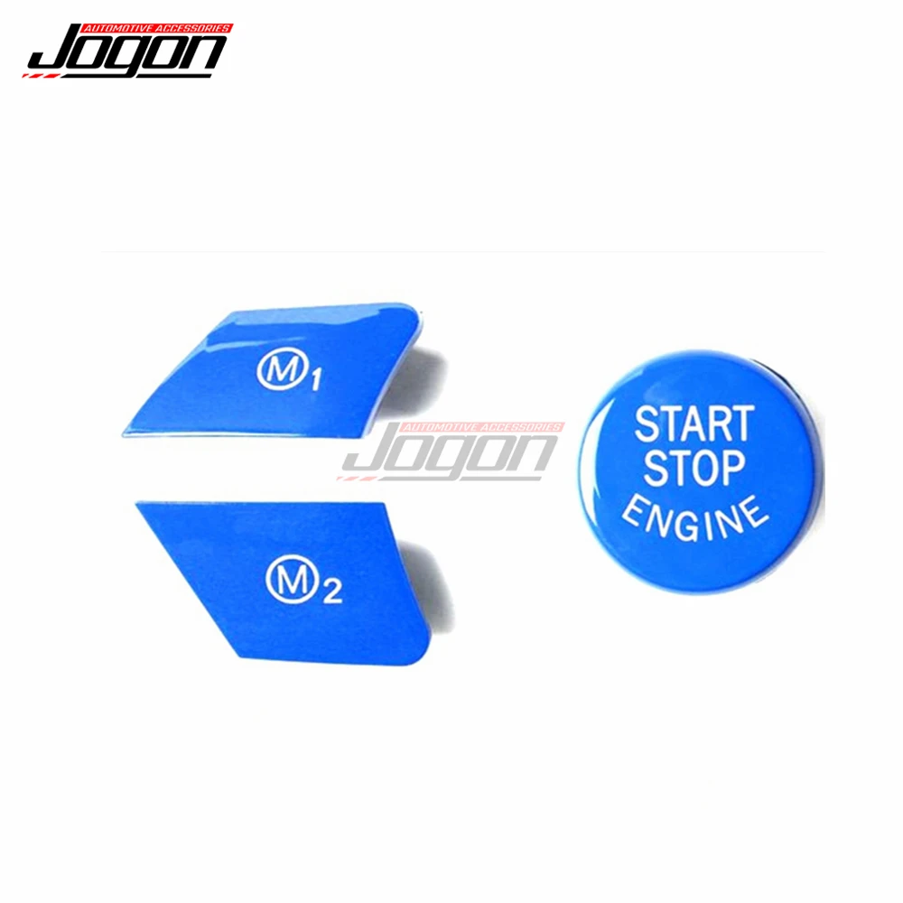 Blue M1 M2 Replace Steering Wheel Switch With Engine Start Stop Button Cover Trim For BMW F06 F06  F10 F32 F30 F22 F20