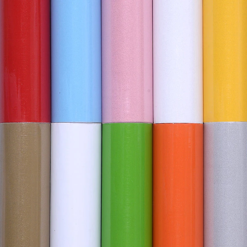 Wokhome Solid Color Pearly Vinyl Wallpaper Self Adhesive Waterproof Oil Proof Sticker Furniture Renovation Stickers Kitchen