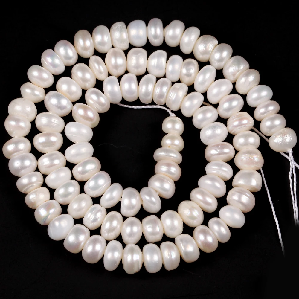 Natural Freshwater Pearl Beads High Quality Irregular Flat Shape Punch Loose Beads for Jewelry Making DIY Necklace Bracelet