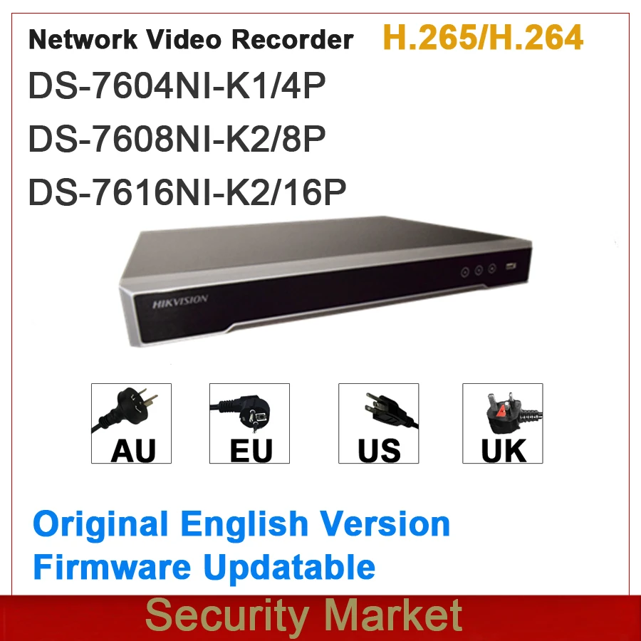 الأصلي Hikvision الإنجليزية جزءا لا يتجزأ من التوصيل والتشغيل 4/8/16Ch NVR DS-7604NI-K1/4P و DS-7608NI-K2/8P و DS-7616NI-K2/16P #1