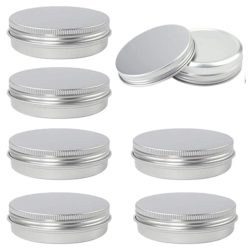 48pcs 60g 2oz Aluminum Jar For Cosmetic Powder Hair Wax Containers 60g Metal Aluminum Case Storage Jars