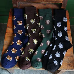 Chaussettes en coton pour hommes, socquettes rouges à motif dessin animé, petit avion, commerce extérieur