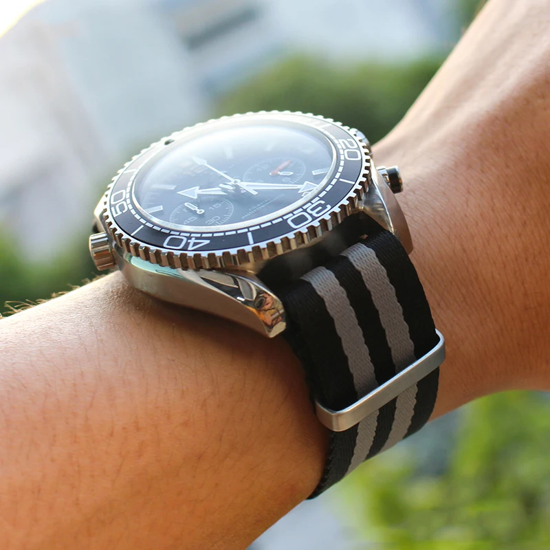 high quality nylon watchband for omega 007 seiko mido casio brand wristband 20mm 22mm Striped straps men\'s watch bracelet