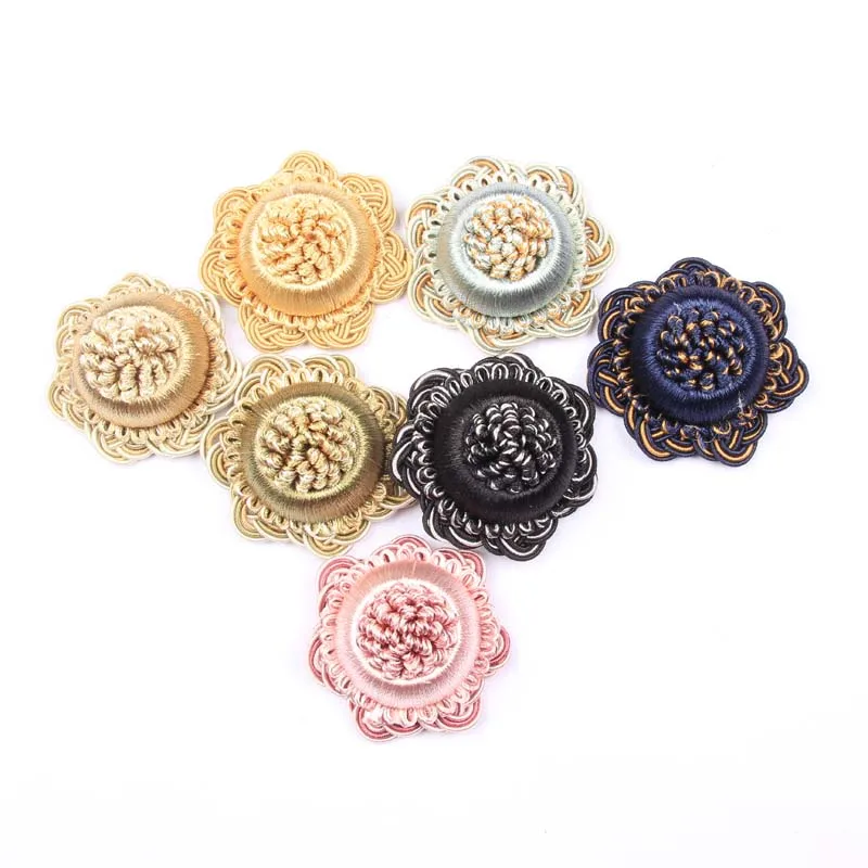 1Pc Curtain Disc Buckle Pin Small Lace Decoration, Curtains Head Seam Tassel Hanging Ball Sewing Decor Rosettes Handmade Decora