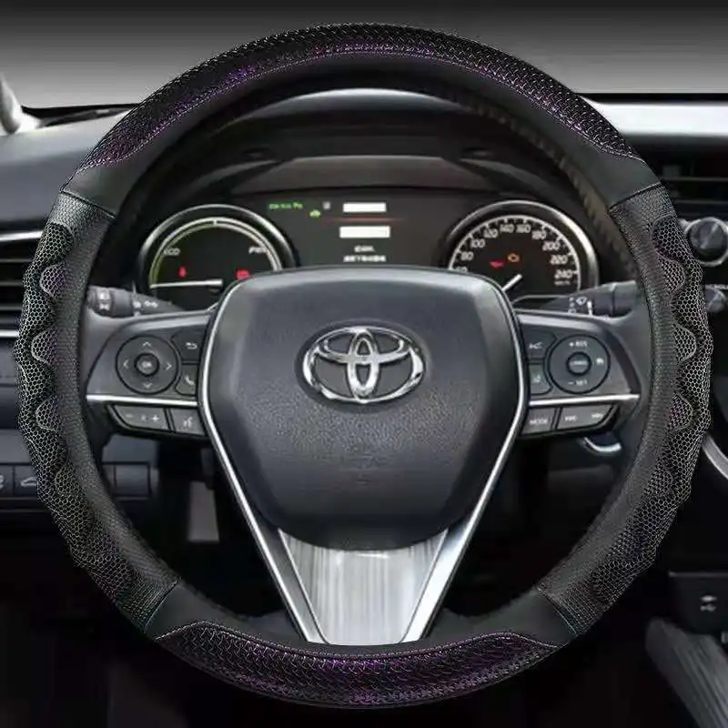 Car Steering Wheel Cover Anti-Slip for Toyota Alphard Avanza Camry Corolla CHR RV4 Prius Altis Estima Harrier 38cm Accessories