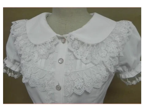 Palace sweet lolita shirt peter pan collar vintage lace victorian dress puff sleeve slim gothic lolita top princess loli cosplay