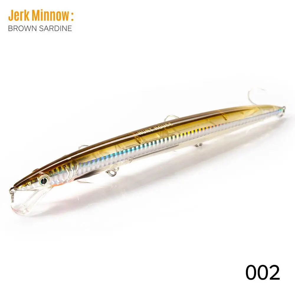Hunthouse Minnow Angelköder Weitwurf Schwimmend 143mm/14g 173mm/23g 208mm/33g Sandeel Jerkbait Wolfsbarsch-Köder Angelzubehör