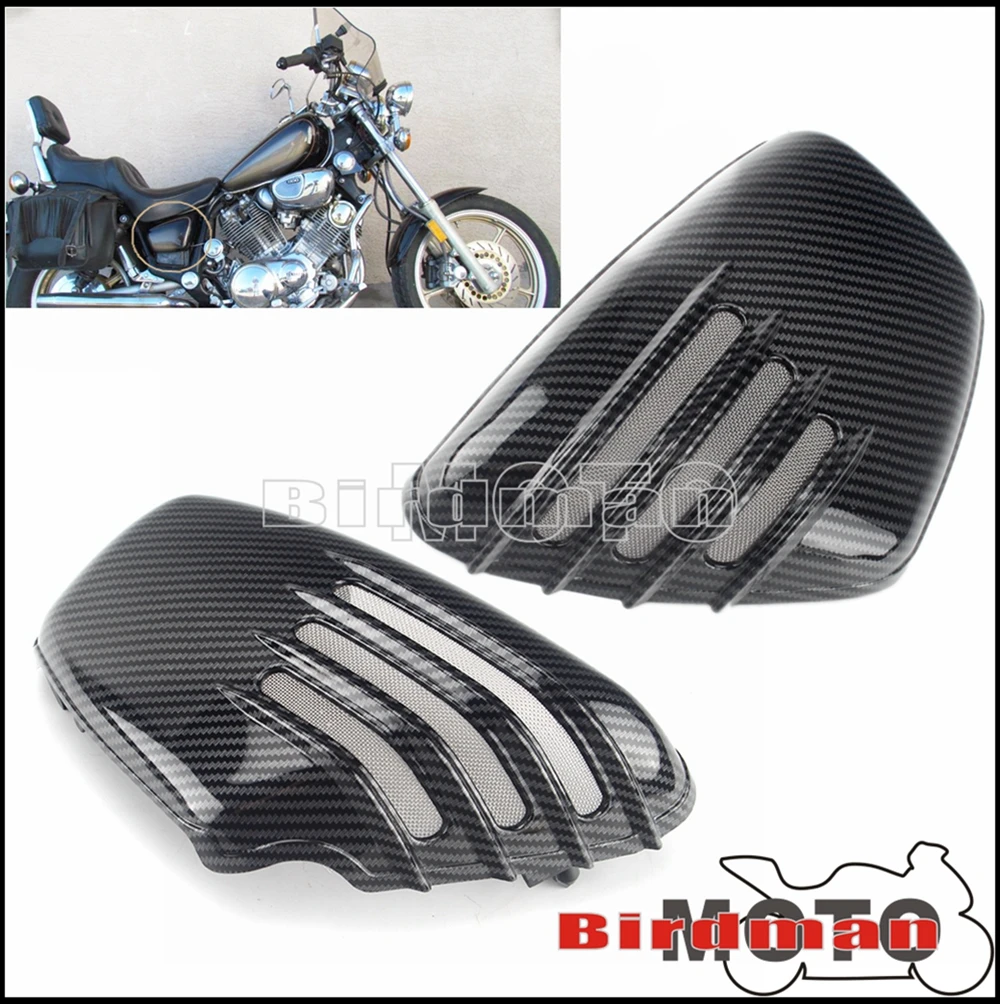 

2pcs Carbon Black Plastic Virago Side Panel Cover Battery Fairing For Yamaha XV 700 1000 1984-Up XV 1100 1986-Up XV 750 1988-Up