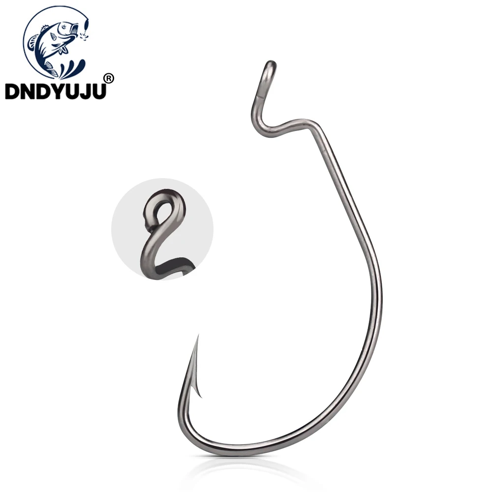 DNDYUJU 20pcs Fishing Hooks High Carbon Steel Offset Hook Fish Hooks Lure Softjerk Hook 6#-5/0 Fishing Tackle For Soft Bait Worm