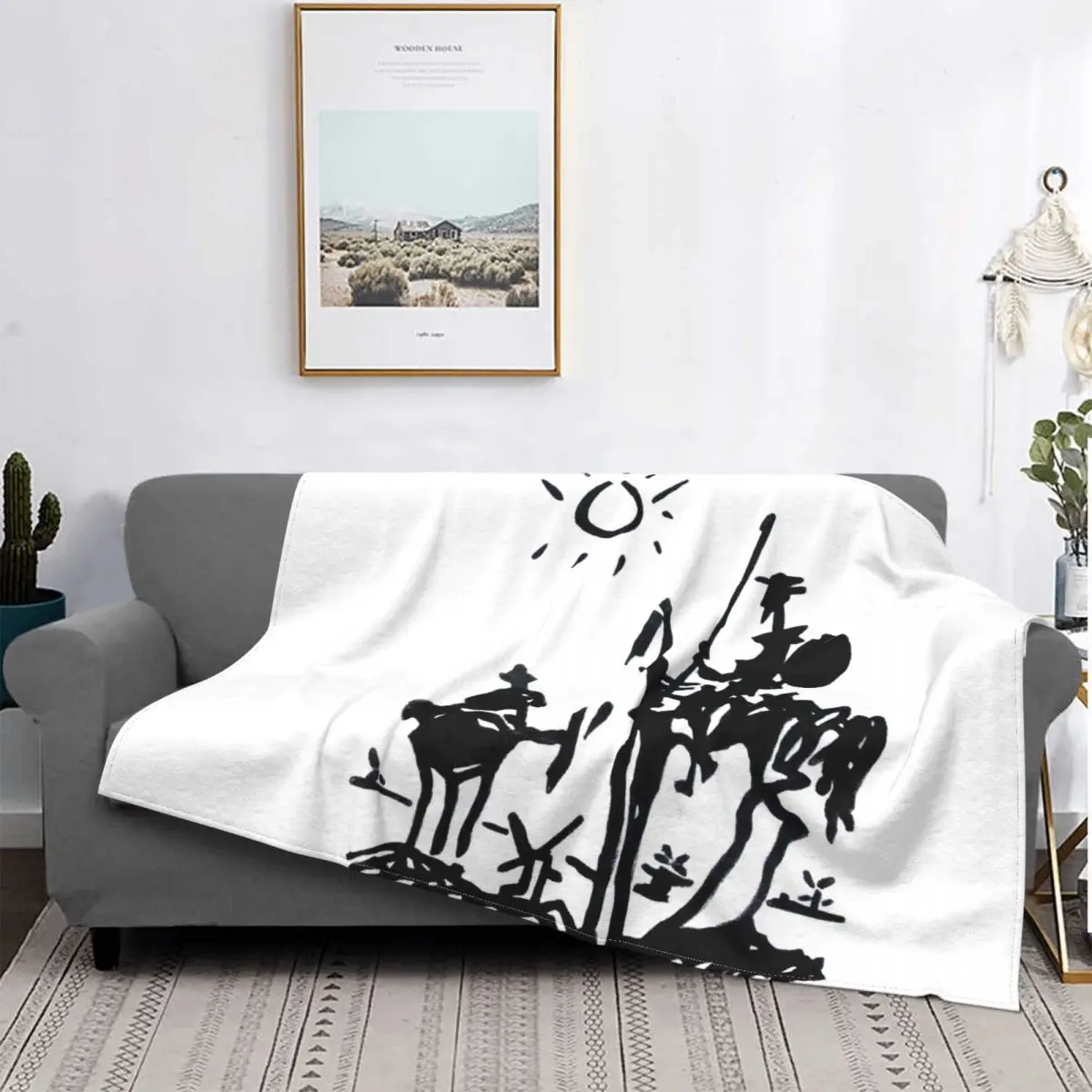 Pablo Picasso,Don Quixote Blankets Fleece Decoration Ultra-Soft Throw Blankets for Bedding Bedroom Plush Thin Quilt