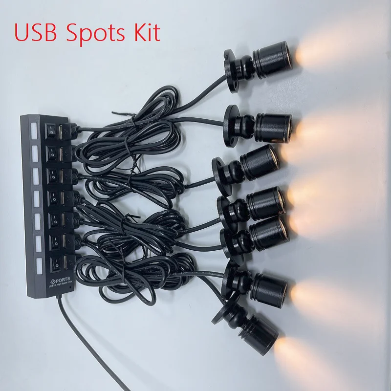 

etrnLED Led USB Lighting Kit 5V Spot Light Portable Mini Spotlights Wine Cabinet Kitchen Jewelry Showcase Lamp With Switch 1W 3W