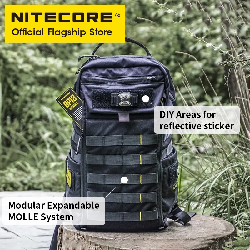 Nitecore BP18 18L Waterproof Travel Backpack Multi-purpose Commuter Trekking Fishing Sport Military Tactical Backpack 500D Nylon