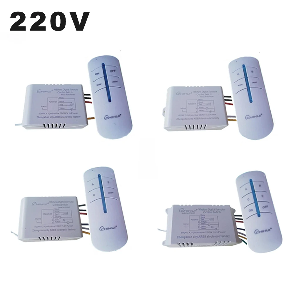 

220V 4 Ways Remote Control Switch Wireless 118 Type Digital Intelligent Anti-interference Remote Transmitter For Ceiling Lamp