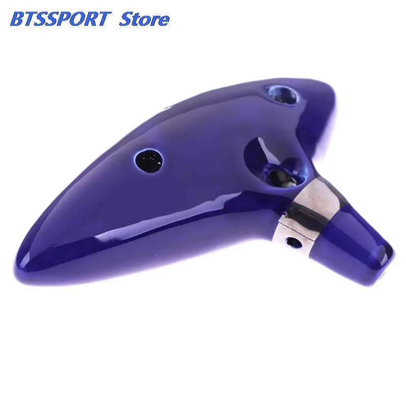 Blue Musical Instrument Ocarina Flute 12 Hole Ocarina Ceramic Alto C Legend Of Ocarina Flute Ocarina Inspired Of Time 1Pc