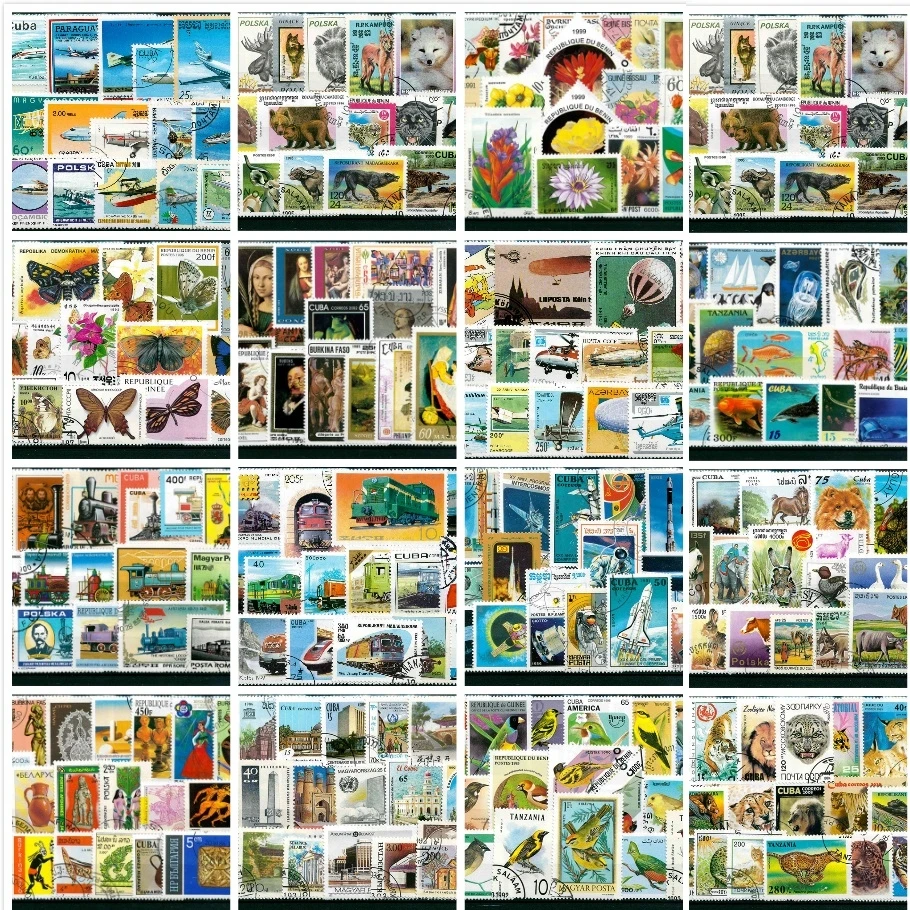 50Pcs/Lot 17 Topic Postage Stamp Collection All Different Many Countries NO Repeat Unused Marked Postage Stamps for Collecting