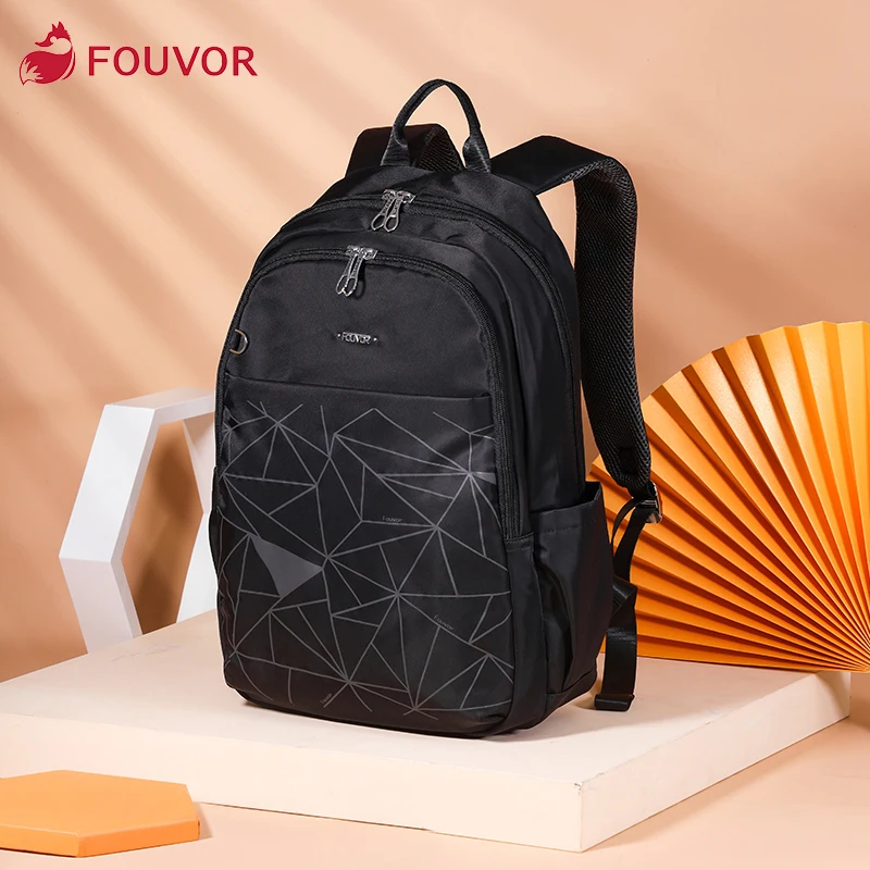 Fouvor Fashion Printed Canvas Backpack Women 2024 New Style Oxford Cloth Backpack Ladies Leisure Travel Bag School Bag 2915-10