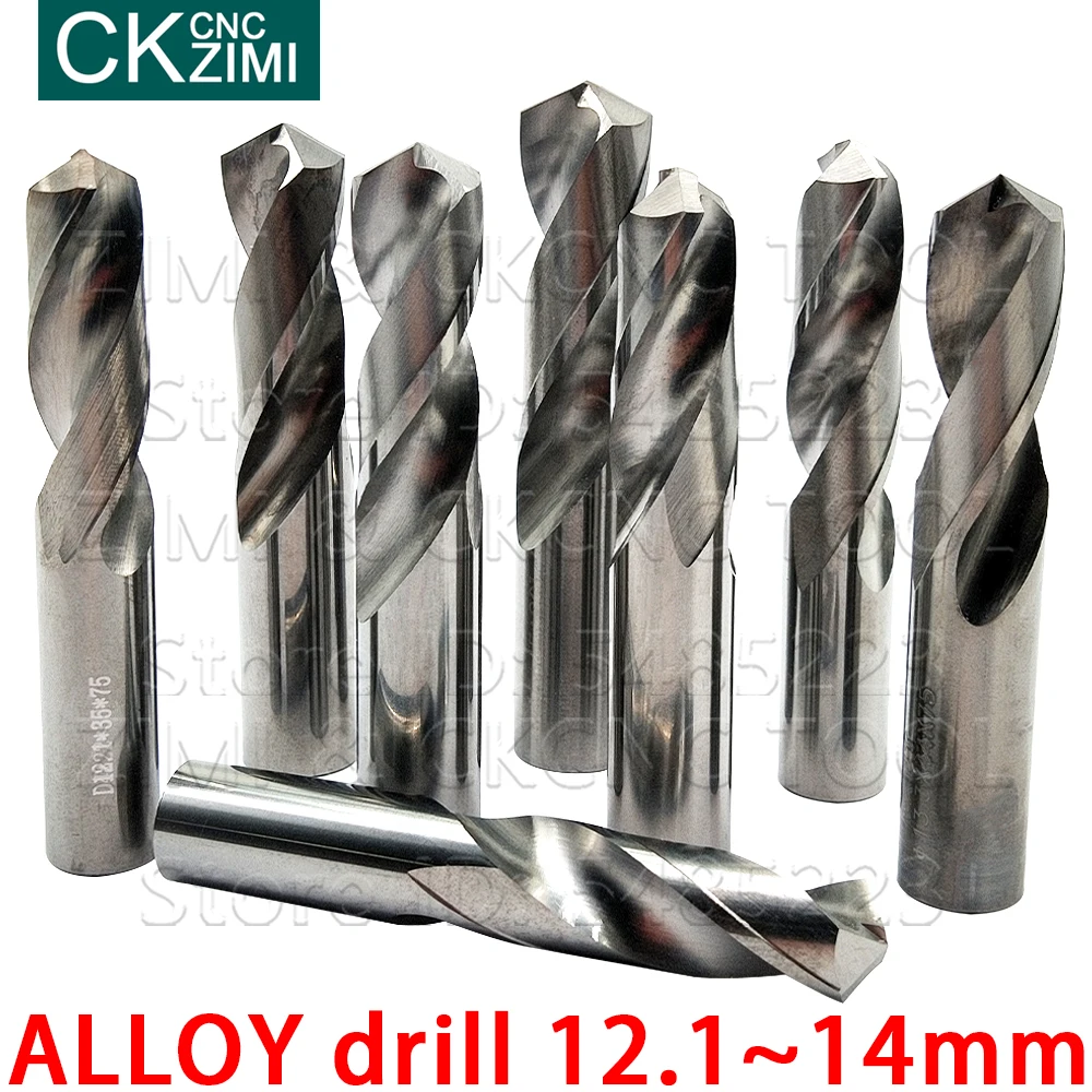 1 Chiếc 12.1-14Mm Carbide Mũi Thép Không Gỉ Gỗ Xoắn Mũi Mũi Khoan Khoan Kim Loại tiện Bằng Máy CNC Máy