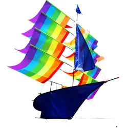 Outdoor Fun Sports  3D/Rainbow Stereo Sailboat Kite With Handle And Line Good Flying