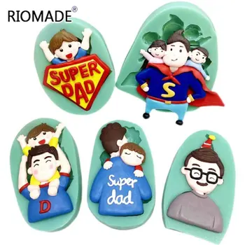 יום האב סיליקון עובש אפיית אפיית עוגיות יום הולדת הורה להכניס את כרטיסי עובש עוגה