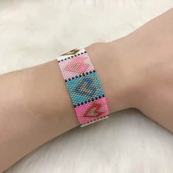 BLUESTAR czeski kobiety wielokolorowe tęczowe serce Handmade Lady przyjaźń Pulsera Mujer MIYUKI Tassel bransoletki z koralików