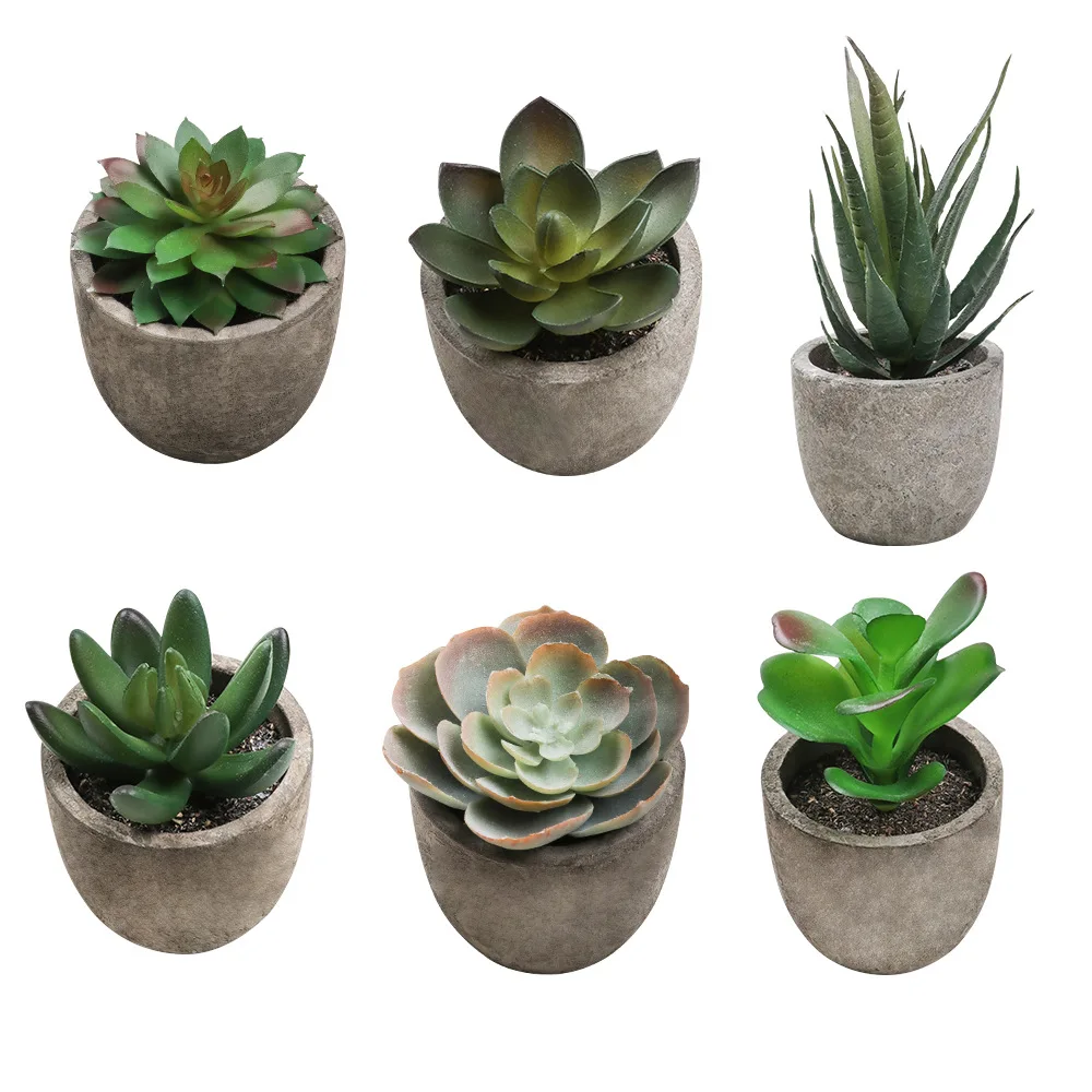 1/3/6pcs Artificial Succulent Plants Plastic Mini Artificial Bonsai Fake Simulation Decorative Ball Plants for Office Home Decor