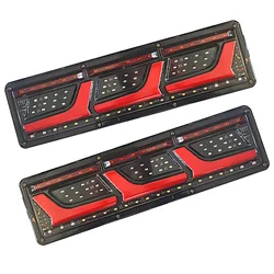 2X LED Truck Trailer Lorry Caravan Tail light Warning Lights Rear Taillight stop lorry Bus Brake Reverse turn lamp Waterproof.