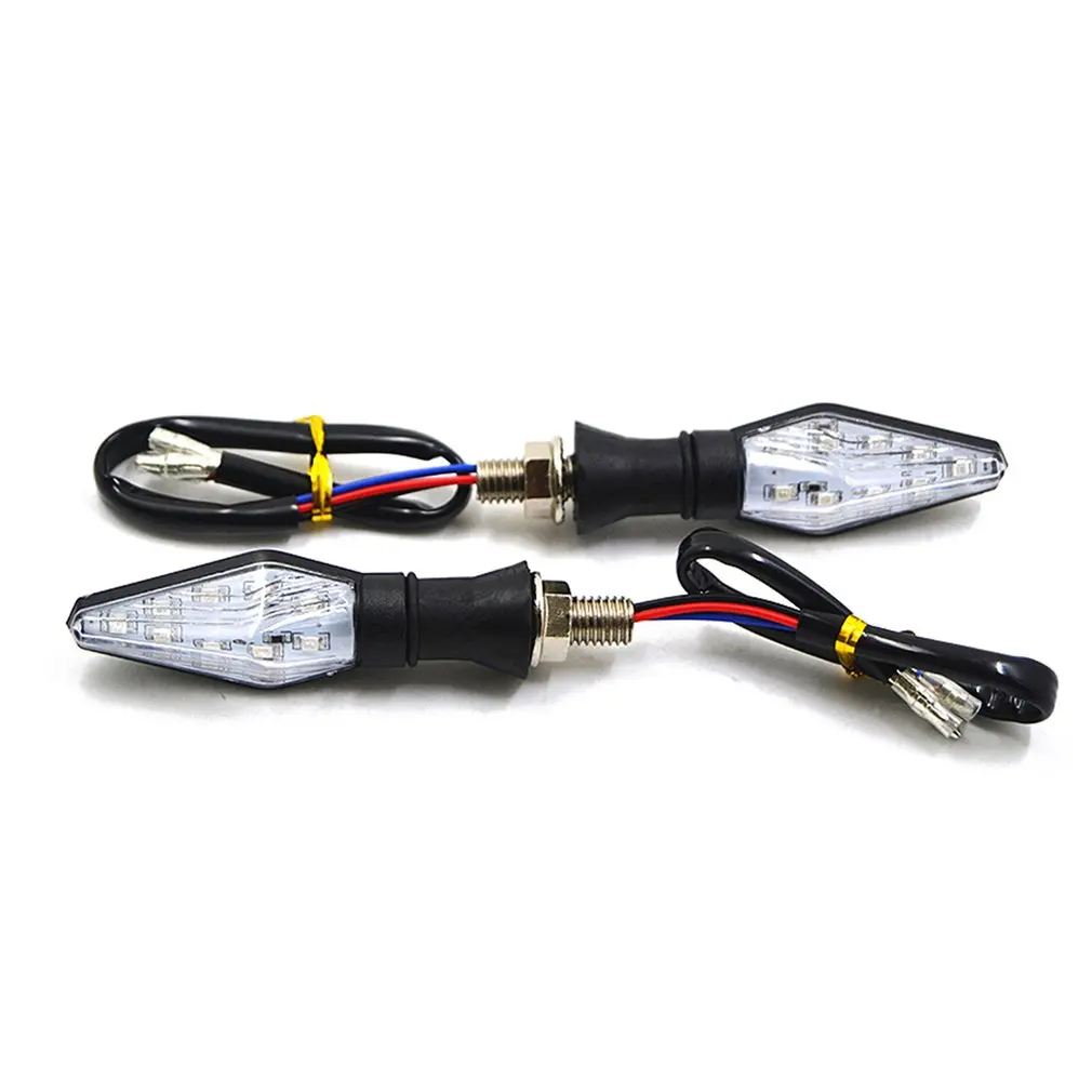 2pcs Turn Signal Light Double-sided Lighting 12V Super Bright LED Bulbs Light for Motorbike Off Road