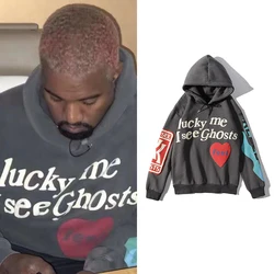 Kanye West Hooded Pullover Sweatshirts Oversized Streetwear Hip Hop Flannel Hoodies for Men Vintage Y2k Hoodies Graphic Women