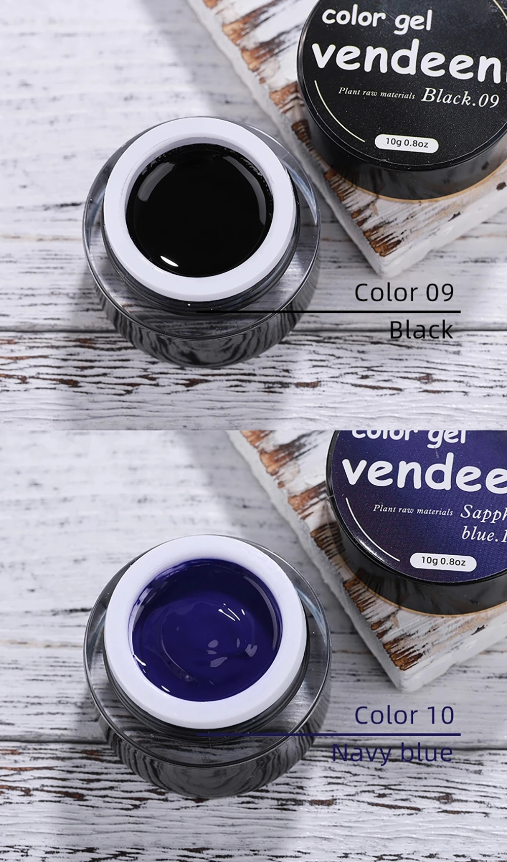 Vendeeni 12 Farben Malgel für Nageldesign, Zeichnungsgel, Nagellack, ablösbares UV-LED-Gel, lackiertes Gel, 10g – Detail 8