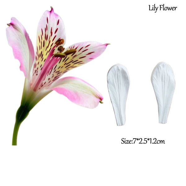 Lily Flower Veiners Silicone Mould Cake Decorating Tools Gumpaste Clay Sugarcraft Clay Chocolate Tools M2295