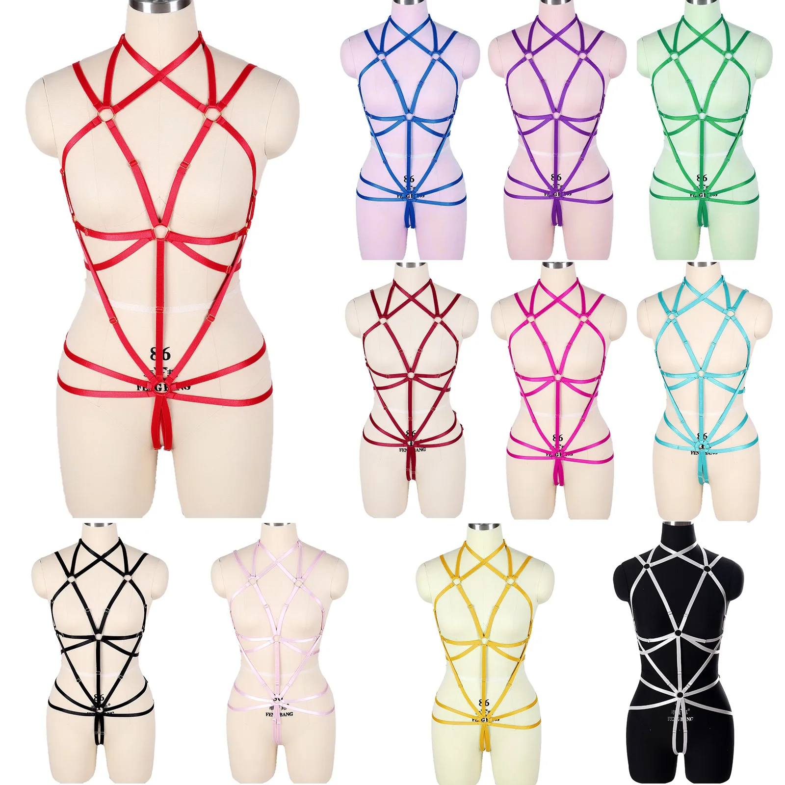 

Punk Goth Sek Elastic Harness Sexy Costumes For Women Fetish Body Bondage Garters For Stockings Crop Top Suspenders Straps Belt