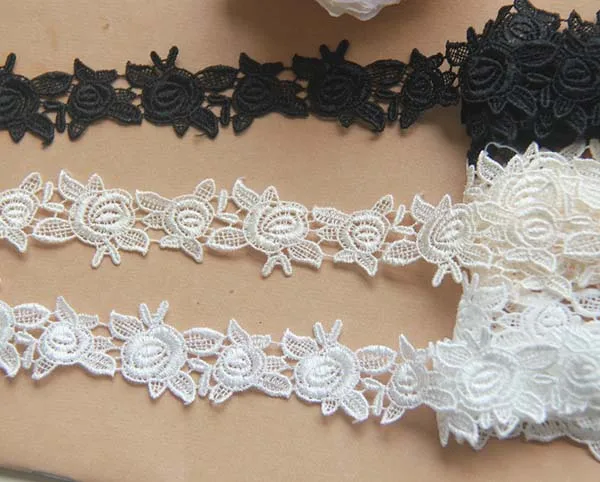 1yard Width:2.5cm Rose Design Lace Embroidered Lace Trimming Lace for DIY Sewing Accessories Lace for Garment(ss-694)