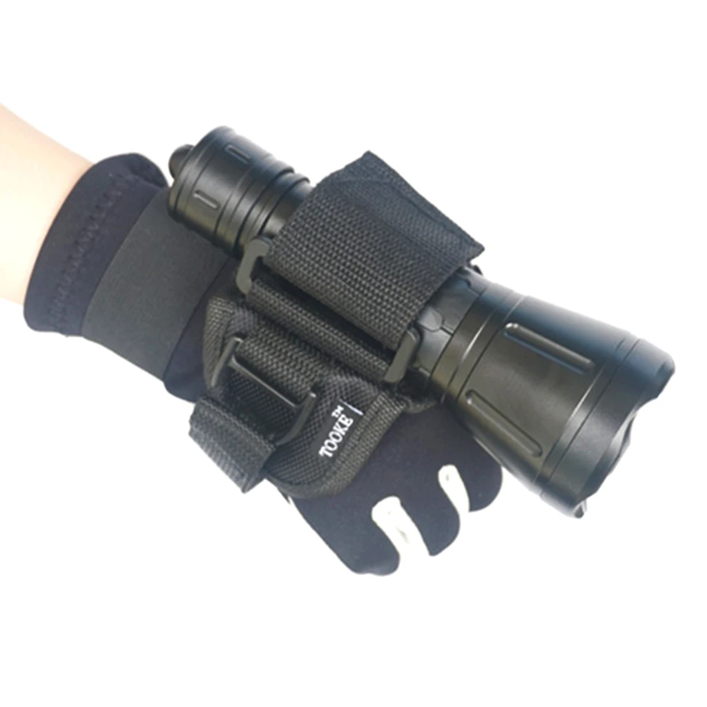 Hand Free Glove for Carrying Scuba Diving Underwater Torch LED Flashlight