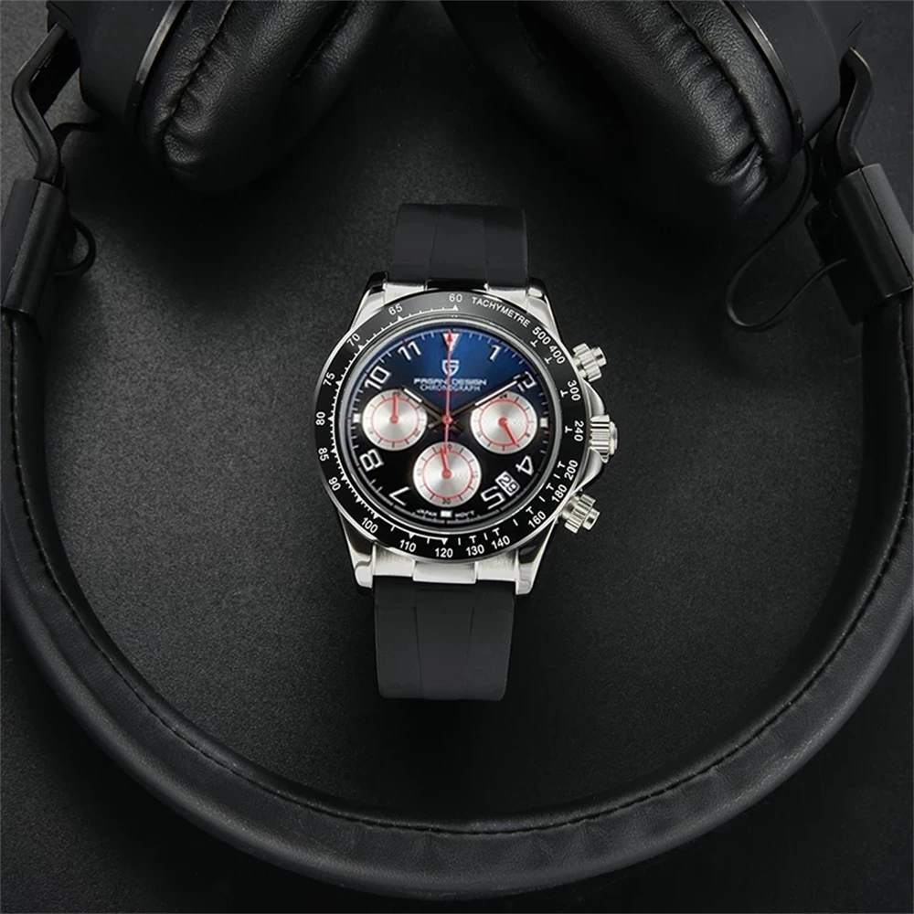 PAGANI DESIGN-Reloj analógico de acero inoxidable para Hombre, accesorio de pulsera de cuarzo resistente al agua 2023 M con cronógrafo, complemento