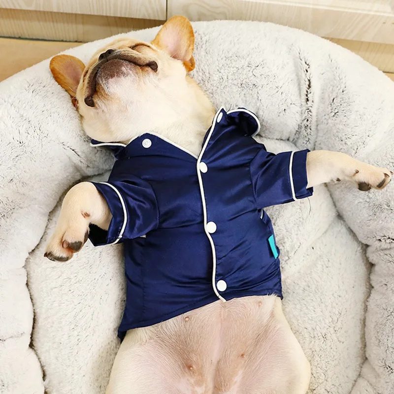 Summer Soft Silk French Bulldog Pajamas Pet Dog Pajama For Small Dogs Puppy Cat Clothes Pets Clothing Sleeping Clothes