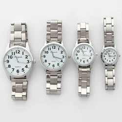 Fashion Men Ladies Women Stainless Steel Watch Luxury Dress Lovers Steel Quartz Wristwatch 4 Size Couple Watches