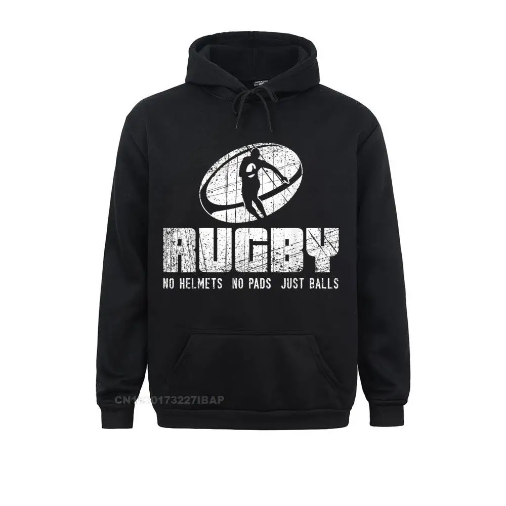 Rugby No Helmet No Pads Just Balls Shirt Funny Rugby Quote Leisure Women's Sweatshirts Funky Camisas Hoodies Gothic Hoods