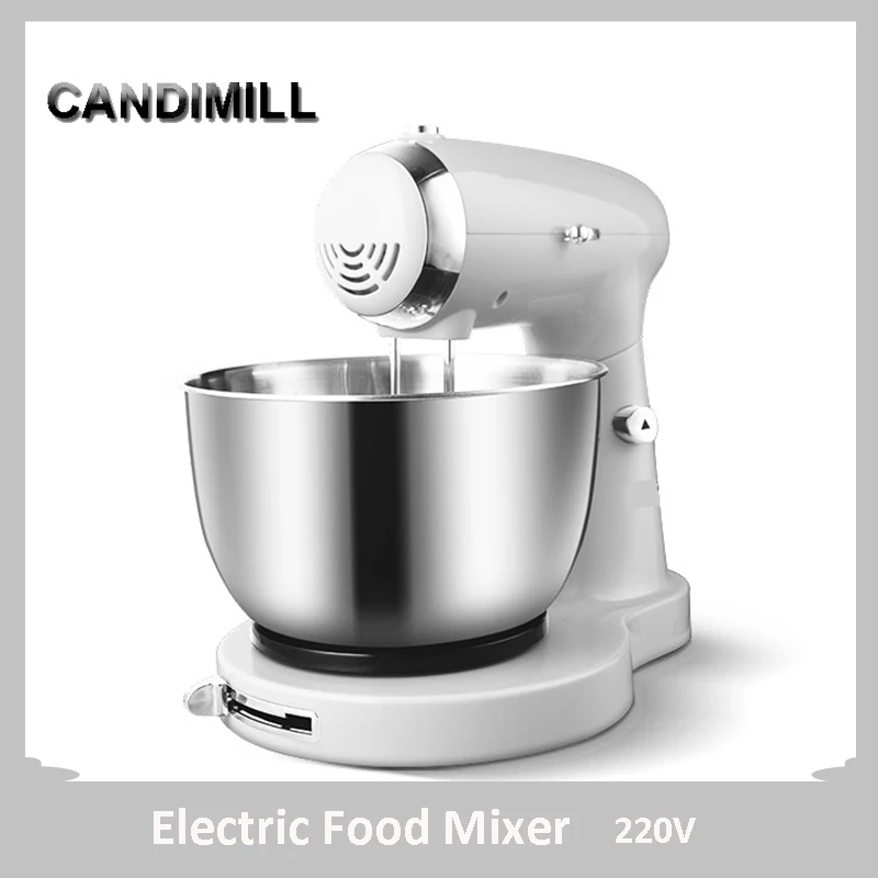 CANDIMILL Electric Food Mixer 5 Speeds Adjustable Kitchen Stand Mixer Dough Blender Egg Beater, EU Plug